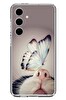 Le Balvo Samsung Galaxy S24 FE Uyumlu Kelebekli Kedi Baskılı Silikon Kılıf
