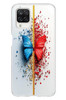 Le Balvo Samsung Galaxy A12 Uyumlu Kırmızı Mavi Kelebek Baskılı Silikon Kılıf