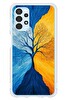 Le Balvo Samsung Galaxy A13 Uyumlu Sarı Mavi Ağaç Baskılı Silikon Kılıf