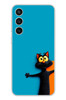 Le Balvo Samsung Galaxy S23 FE Uyumlu Kedi Uyarısı Baskılı Silikon Kılıf
