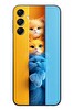 Le Balvo Samsung Galaxy A24 Uyumlu Mavi Sarı Kediler Baskılı Silikon Kılıf