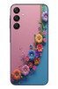 Le Balvo Samsung Galaxy A25 Uyumlu Pembe Mavi Sarmaşık Baskılı Silikon Kılıf