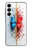 Le Balvo Samsung Galaxy A16 Uyumlu Kırmızı Mavi Kelebek Baskılı Silikon Kılıf