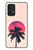 Le Balvo Samsung Galaxy A33 Uyumlu Palmiye Kırmızı Ay Baskılı Silikon Kılıf