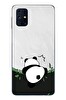 Le Balvo Samsung Galaxy M31s Uyumlu Bambuya Çıkan Panda Baskılı Silikon Kılıf