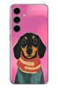 Le Balvo Samsung Galaxy S24 Uyumlu Sevimli Siyah Köpek Baskılı Silikon Kılıf