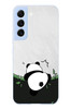 Le Balvo Samsung Galaxy S22 Uyumlu Bambuya Çıkan Panda Baskılı Silikon Kılıf