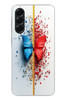 Le Balvo Samsung Galaxy A56 Uyumlu Kırmızı Mavi Kelebek Baskılı Silikon Kılıf