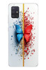 Le Balvo Samsung Galaxy A51 Uyumlu Kırmızı Mavi Kelebek Baskılı Silikon Kılıf