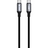 S-Link Armor CC-01 60W Type-C To Type-C Pd Örgülü Metal Başlıklı Hızlı Şarj Kablosu Siyah 1.2 M