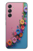 Le Balvo Samsung Galaxy A54 Uyumlu Pembe Mavi Sarmaşık Baskılı Silikon Kılıf