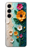 Le Balvo Samsung Galaxy S24 Uyumlu Güzel Modern Çiçekler Baskılı Silikon Kılıf