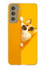 Le Balvo Samsung Galaxy S21 FE Uyumlu Sarı Köpek Baskılı Silikon Kılıf