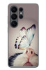 Le Balvo Samsung Galaxy S26 Ultra Uyumlu Kelebekli Kedi Baskılı Silikon Kılıf