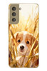Le Balvo Samsung Galaxy S21 FE Uyumlu Golden Köpek Baskılı Silikon Kılıf