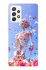 Le Balvo Samsung Galaxy A52 Uyumlu İskelet Çiçekleri Baskılı Silikon Kılıf
