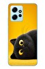 Le Balvo Redmi Note 12 4G Uyumlu Yan Bakan Siyah Kedi Baskılı Silikon Kılıf