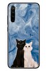 Le Balvo Redmi Note 8 Uyumlu Siyah ve Beyaz Kedi Baskılı Silikon Kılıf