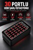 Coverzone YFY-A7 150W 30 Portlu 2.4A USB ENT Masaüstü Şarj İstasyonu