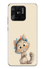 Le Balvo Redmi 10C Uyumlu Sevimli Çiçekli Kedi Baskılı Silikon Kılıf
