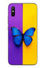 Le Balvo Redmi 9A Uyumlu Mor Sarı Kelebek Baskılı Silikon Kılıf