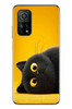 Le Balvo Xiaomi Mi 10 T Uyumlu Yan Bakan Siyah Kedi Baskılı Silikon Kılıf