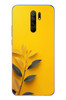 Le Balvo Redmi 9 Uyumlu Sarı Siyah Çiçekler Baskılı Silikon Kılıf