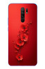 Le Balvo Redmi 9 Uyumlu Kırmızı Kardelenler Baskılı Silikon Kılıf