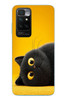 Le Balvo Redmi 10 2022 Uyumlu Yan Bakan Siyah Kedi Baskılı Silikon Kılıf