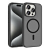 Başkenttekno iPhone 15 Pro Kılıf Mat Magsafe Şarj Hassas Butonlu Renkli Yumuşak Kenarlı Premium Babet Kapak Siyah 