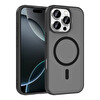 Başkenttekno iPhone 16 Pro Max Kılıf Mat Magsafe Şarj Hassas Butonlu Renkli Yumuşak Kenarlı Premium Babet Kapak Siyah 