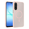 Başkenttekno Samsung Galaxy A27 Uyumlu Kılıf Mat Magsafe Şarj Hassas Butonlu Renkli Yumuşak Kenarlı Premium Kapak Pembe