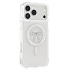 Başkenttekno iPhone 17 Pro Premium Kristal Taş İşlemeli MagSafe Özellikli Darbe Emici Mova Telefon Kılıfı Şeffaf