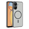 Başkenttekno Xiaomi Redmi 13C Uyumlu Kılıf Mat Magsafe Şarj Hassas Butonlu Yumuşak Kenarlı Premium Babet Kapak Gri 