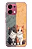 Le Balvo Oppo A6 PRO Uyumlu Sarı ve Siyah Kedi Baskılı Silikon Kılıf