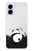Le Balvo Oppo A6t - A6X Uyumlu Bambuya Çıkan Panda Baskılı Silikon Kılıf