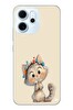 Le Balvo Oppo Reno 14F Uyumlu Sevimli Çiçekli Kedi Baskılı Silikon Kılıf