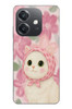 Le Balvo Oppo A3 Uyumlu Pembe Örtülü Kedi Baskılı Silikon Kılıf
