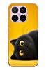 Le Balvo Xiaomi 17T Uyumlu Yan Bakan Siyah Kedi Baskılı Silikon Kılıf