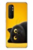Le Balvo Xiaomi Mi 10 Lite Uyumlu Yan Bakan Siyah Kedi Baskılı Silikon Kılıf