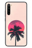 Le Balvo Redmi Note 8 Uyumlu Palmiye Kırmızı Ay Baskılı Silikon Kılıf
