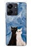 Le Balvo Redmi 13C Uyumlu Siyah ve Beyaz Kedi Baskılı Silikon Kılıf