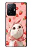 Le Balvo Xiaomi Mi 11 T-11 T Pro Uyumlu Örtülü Kedi Çilekli Baskılı Silikon Kılıf