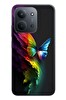 Le Balvo Redmi 15C Uyumlu Gökkuşağı Kelebeği Baskılı Silikon Kılıf