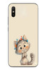 Le Balvo Redmi 9A Uyumlu Sevimli Çiçekli Kedi Baskılı Silikon Kılıf