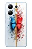 Le Balvo Redmi Note 13 4G Uyumlu Kırmızı Mavi Kelebek Baskılı Silikon Kılıf