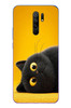 Le Balvo Redmi 9 Uyumlu Yan Bakan Siyah Kedi Baskılı Silikon Kılıf