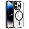 Başkenttekno iPhone 14 Pro Max Kılıf Wireless Şarj Özellikli Krom Magsafe Silikon Kapak Siyah 