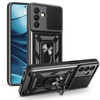 Başkenttekno Samsung Galaxy A26 Kılıf Magnetik Standlı Kamera Korumalı Sürgülü Vega Kapak Siyah 