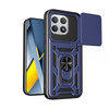 Başkenttekno Xiaomi Poco F8 Pro Kılıf Magnetik Standlı Kamera Korumalı Zore Sürgülü Vega Kapak Mavi